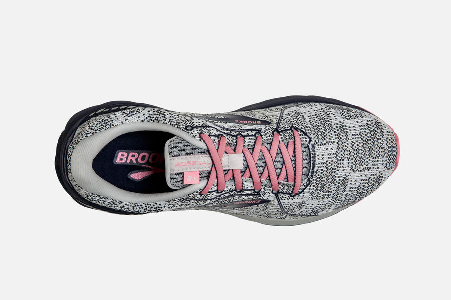 Adrenaline GTS 21 Road Brooks Running Shoes NZ Womens - White/Black/Pink - IEDBXL-250